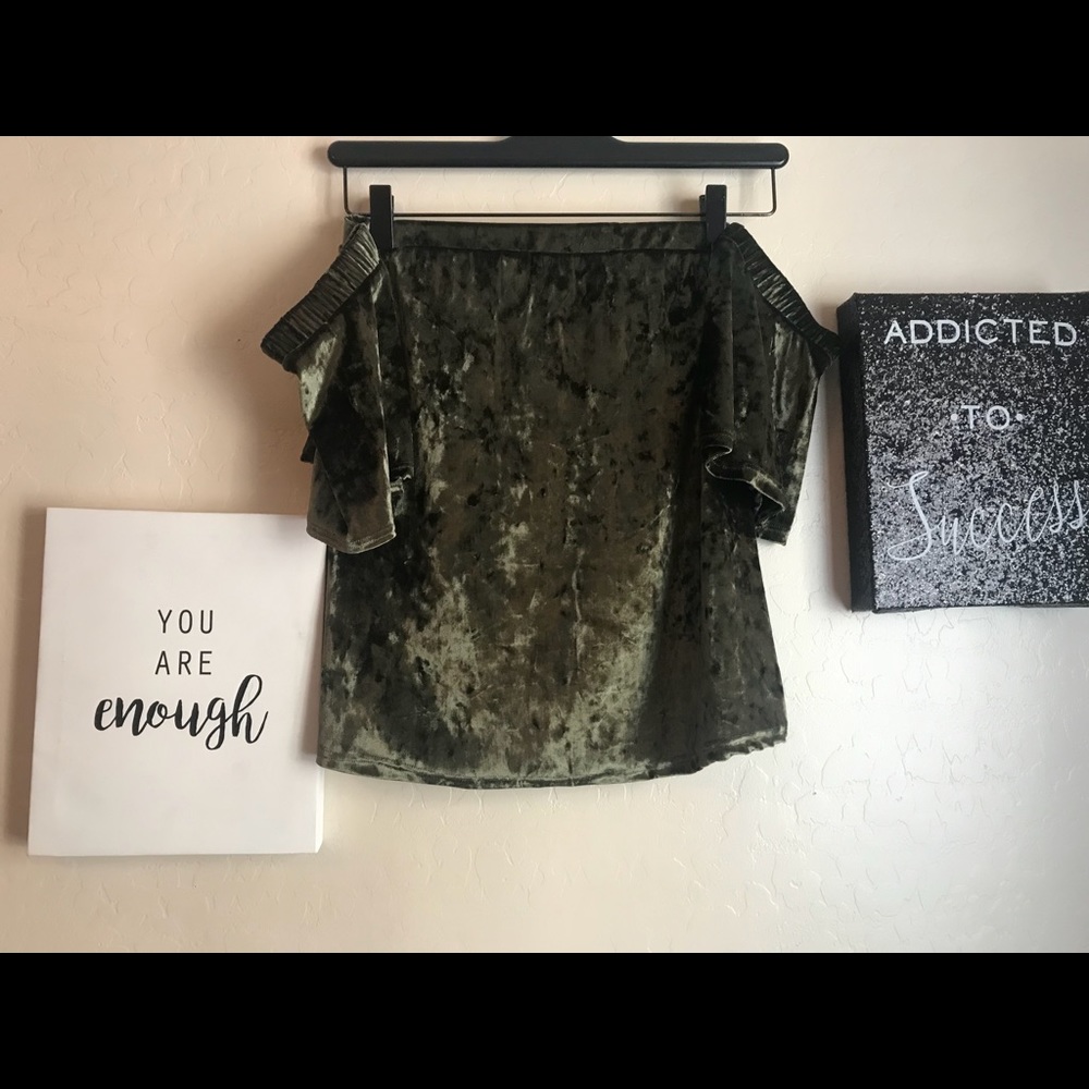 Velvet Olive Green shirt💥